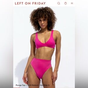 Left on Friday Plunge Top in Hot - Small NWT